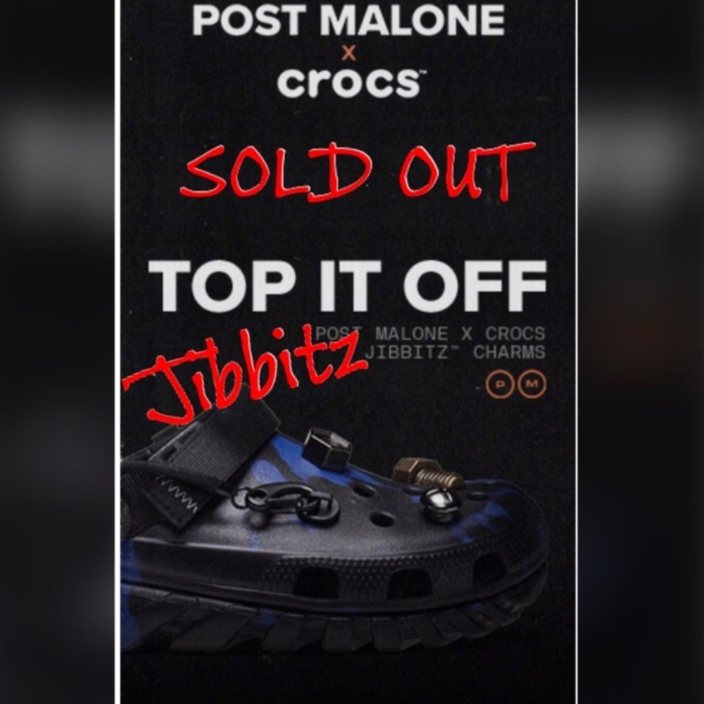 Post Malone Crocs Jibbitz. Sold out online. Posty